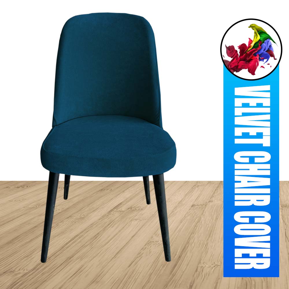 Teal velvet chair covers sale