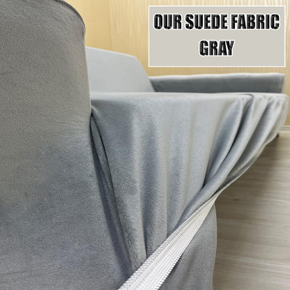 Our Suede Fabric Sofa Cover Gray Color