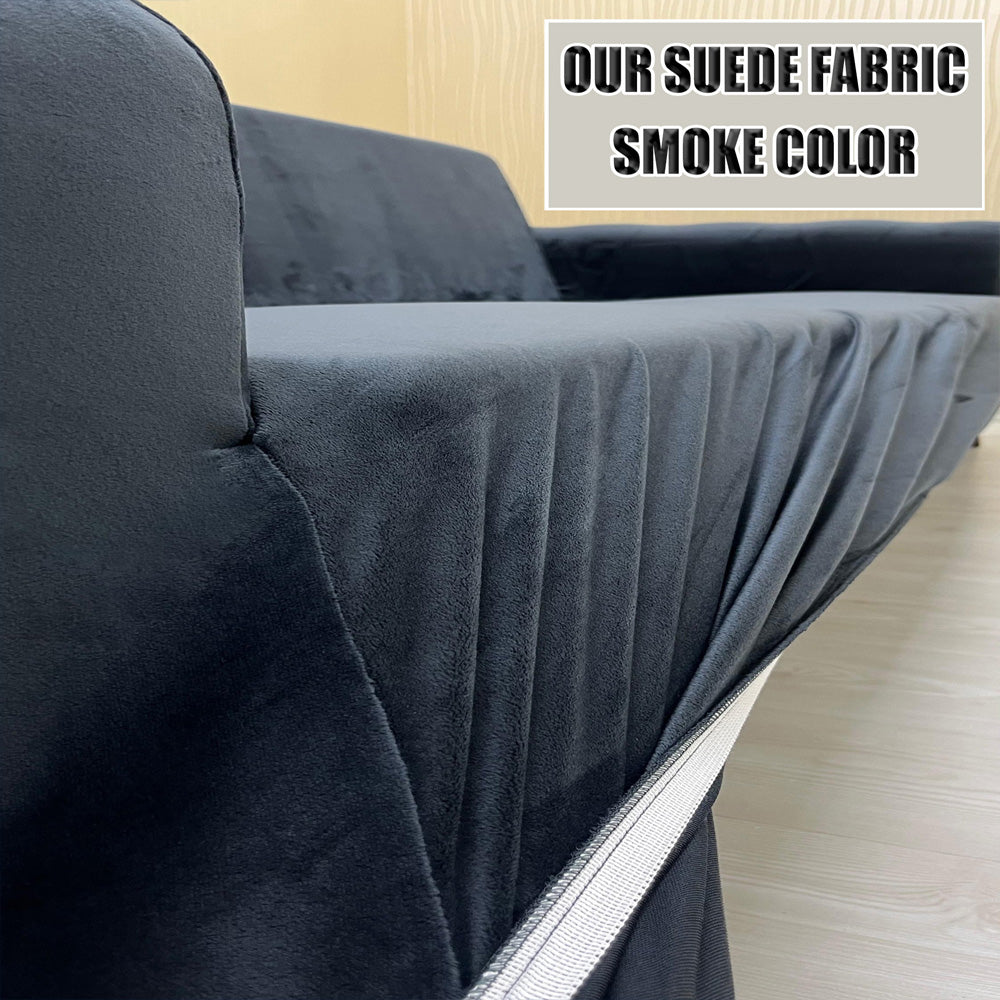 Our Suede Fabric 1 Seater Armchair Couch Cover Smoke Color