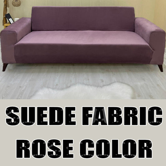 Our Suede Fabric Sofa Cover Rose Color