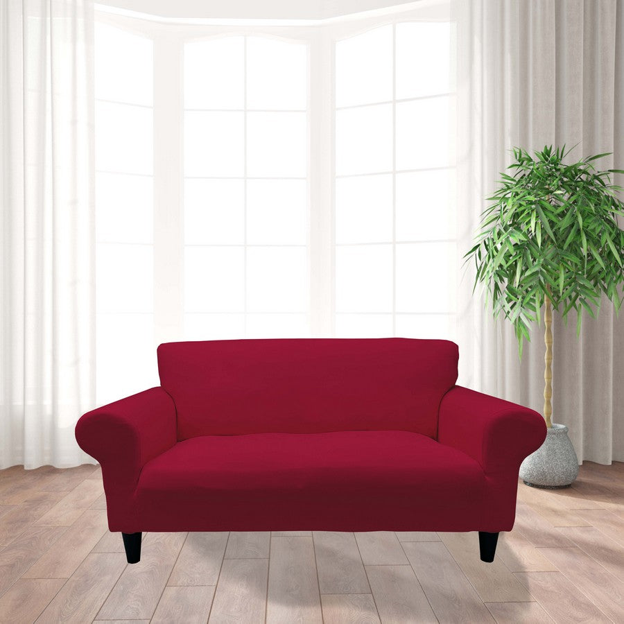 Honeycomb Fabric Loveseat Couch Cover Fuchsia Color