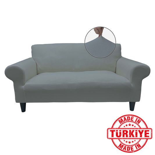 Our Cotton Fabric Loveseat Couch Cover Grey Color