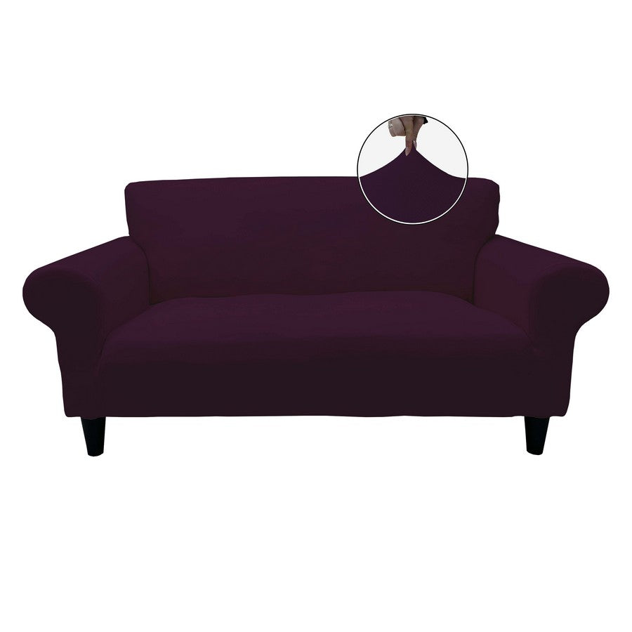 Honeycomb Fabric Loveseat Couch Cover Plum Color