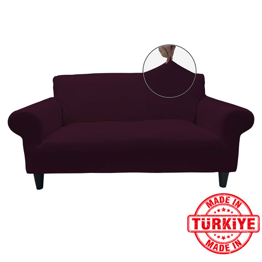 Our Cotton Fabric Loveseat Couch Cover Plum Color