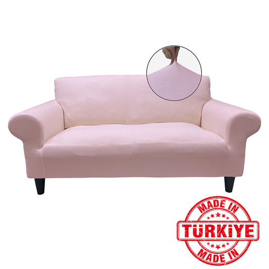 Our Cotton Fabric Loveseat Couch Cover Dusty Pink Color