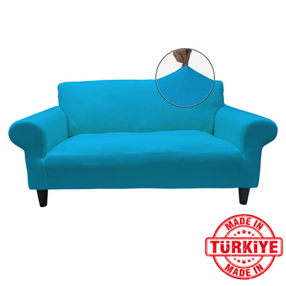 Our Cotton Fabric Loveseat Couch Cover Turquoise Color