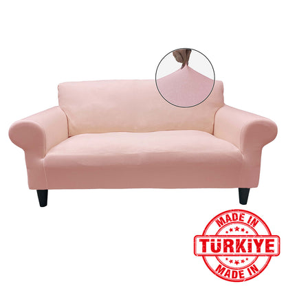 Our Cotton Fabric Loveseat Couch Cover Dusty Light Pink Color