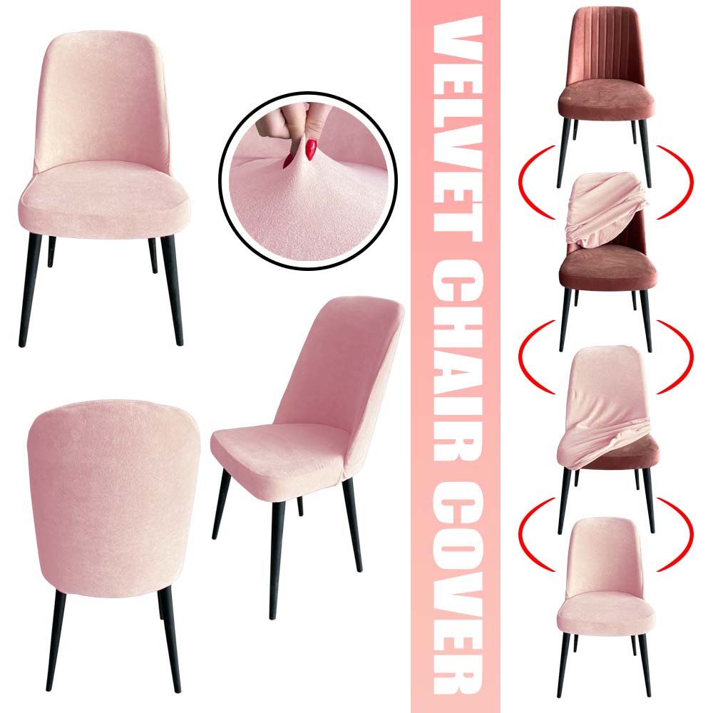 Our Velvet Fabric Living Room Chair Covers Dusty Pink Color