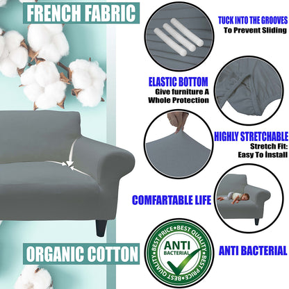 Our Cotton Fabric Sofa Cover Green Color 3+3+1+1