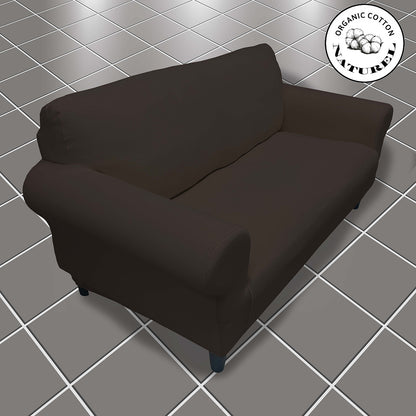 Our Cotton Fabric Loveseat Couch Cover Brown Color