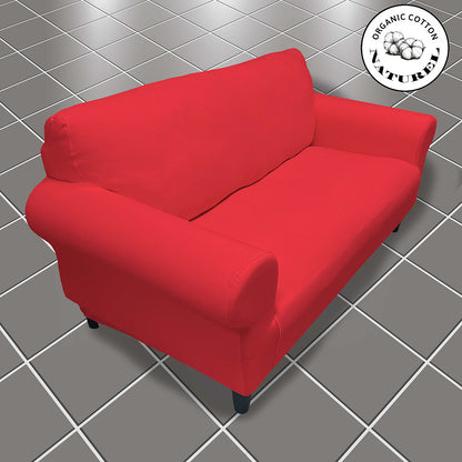 Our Cotton Fabric Loveseat Couch Cover Red Color