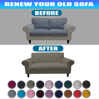 Our Cotton Fabric Loveseat Couch Cover Mink Color