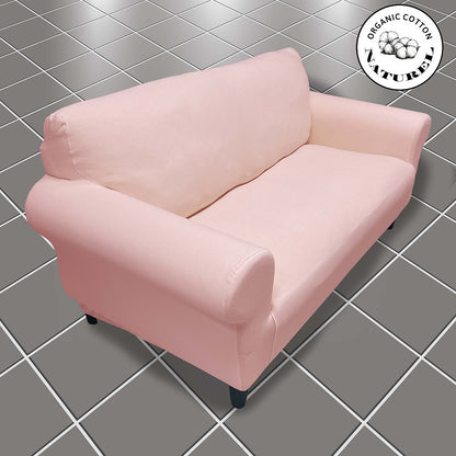 Our Cotton Fabric Loveseat Couch Cover Dusty Light Pink Color