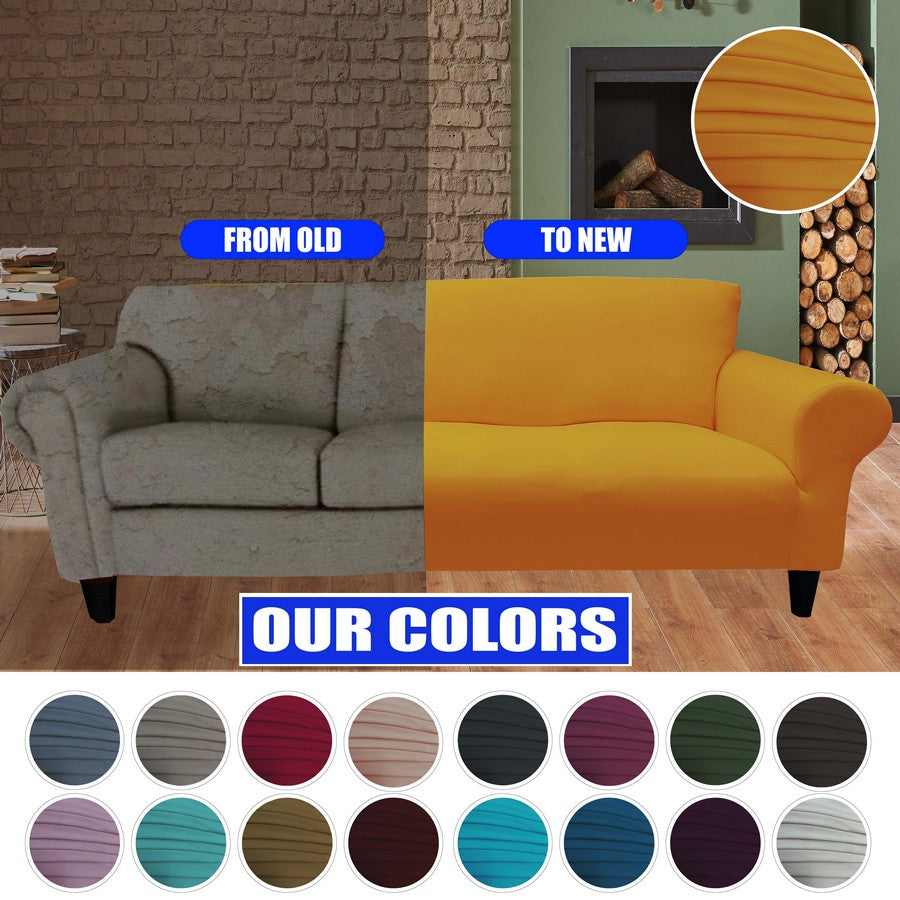 Honeycomb Fabric Sofa Cover Mustard Color