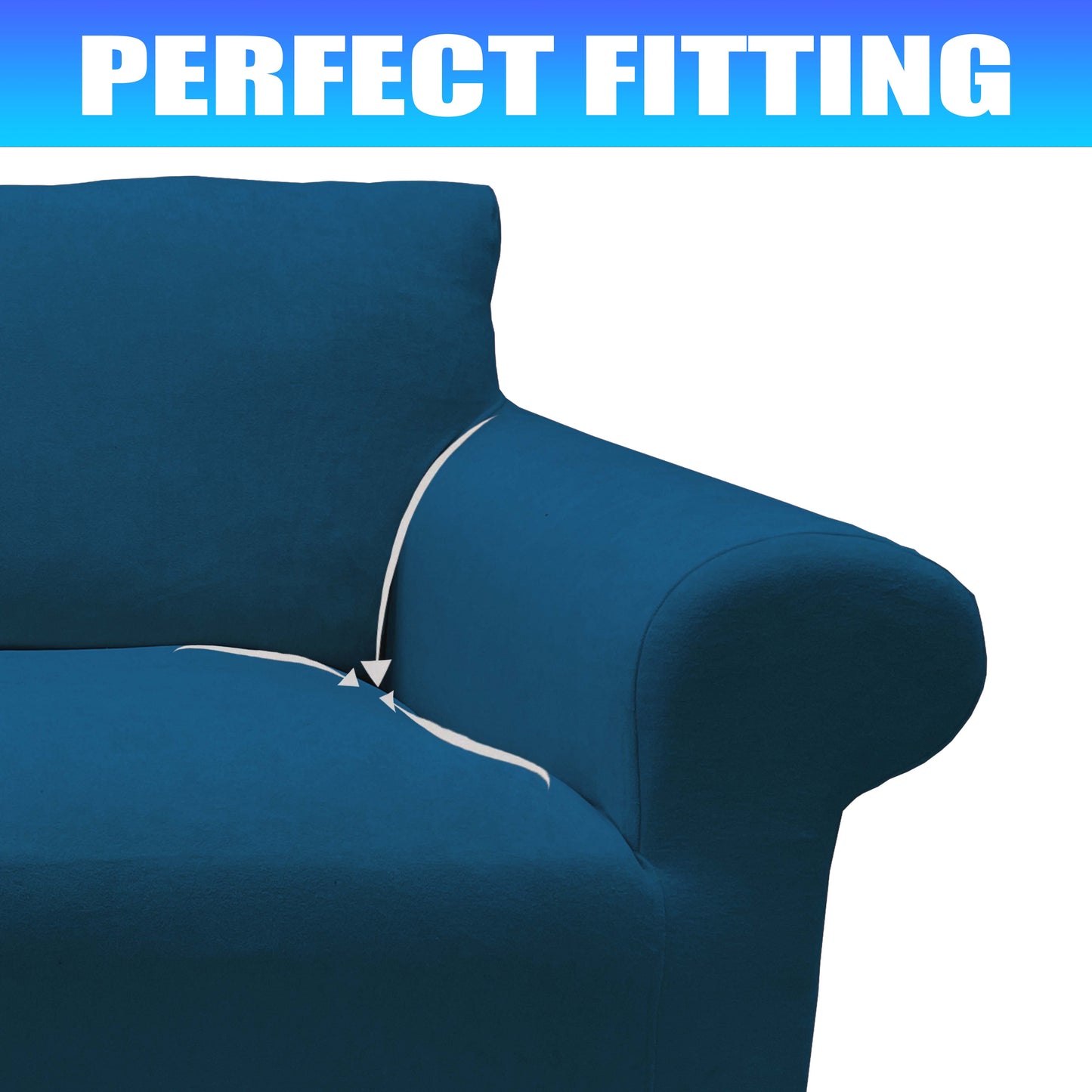 Our Velvet Fabric Sofa Cover Deep Teal Color 3+3+1+1 Set