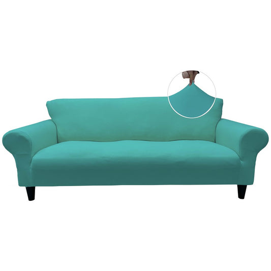 Honeycomb Fabric Sofa Cover Water Green Color