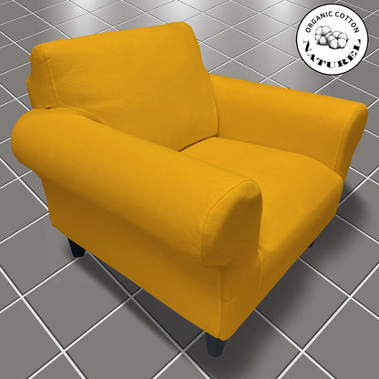 Our Cotton Fabric 1 Seater Armchair Couch Cover Mustard Color