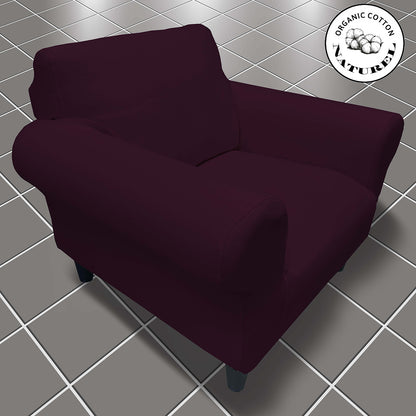 Our Cotton Fabric 1 Seater Armchair Couch Cover Plum Color