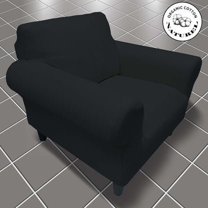 Our Cotton Fabric 1 Seater Armchair Couch Cover Black Color