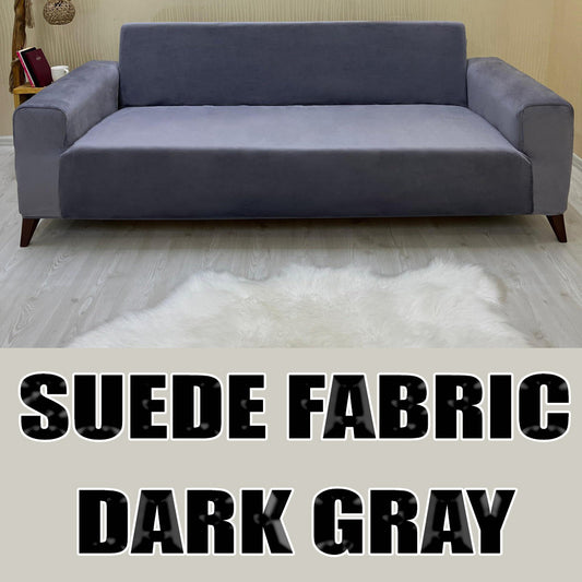 Our Suede Fabric Sofa Cover Dark Gray Color