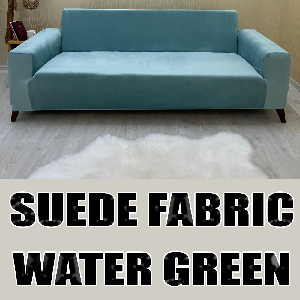 Our Suede Fabric Sofa Cover Water Green Color