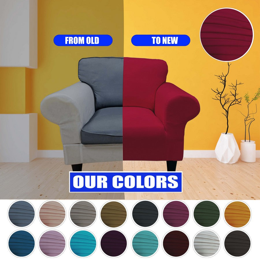 Honeycomb Fabric 1 Seater Armchair Couch Cover Fuchsia Color