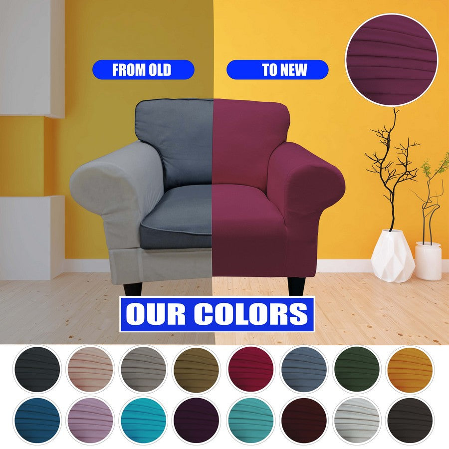 Honeycomb Fabric 1 Seater Armchair Couch Cover Rose Color