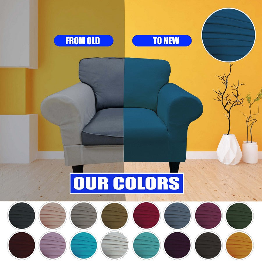 Honeycomb Fabric 1 Seater Armchair Couch Cover Deep Teal Color