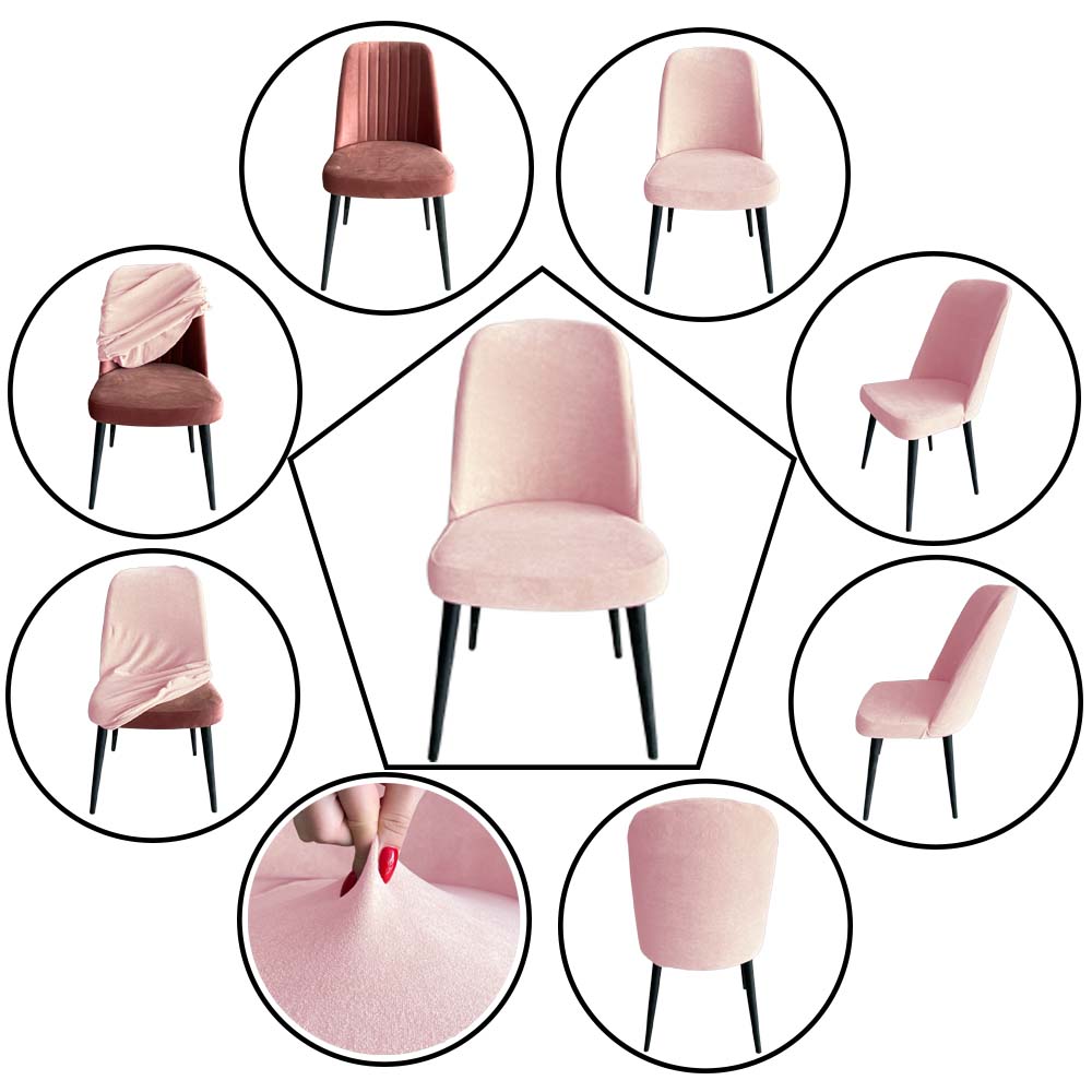 Our Velvet Fabric Living Room Chair Covers Dusty Pink Color