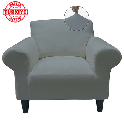 Our Cotton Fabric 1 Seater Armchair Couch Cover Gray Color