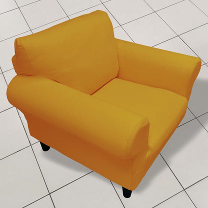 Honeycomb Fabric 1 Seater Armchair Couch Cover Mustard Color