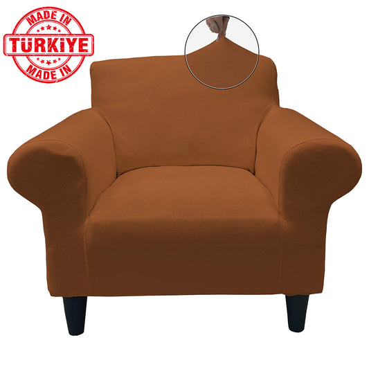 Our Cotton Fabric 1 Seater Armchair Couch Cover Brick Color