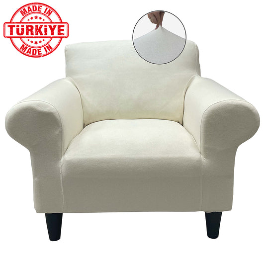 Our Cotton Fabric 1 Seater Armchair Couch Cover Cream Color