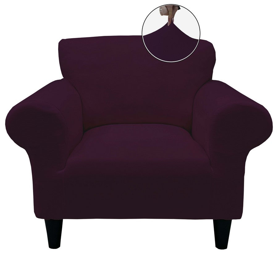 Honeycomb Fabric 1 Seater Armchair Couch Cover Purple Color