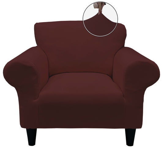 Honeycomb Fabric 1 Seater Armchair Couch Cover Plum Color