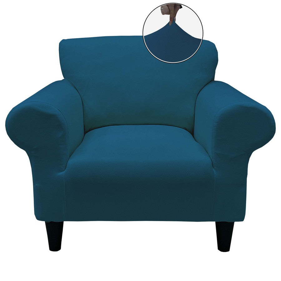 Honeycomb Fabric 1 Seater Armchair Couch Cover Deep Teal Color