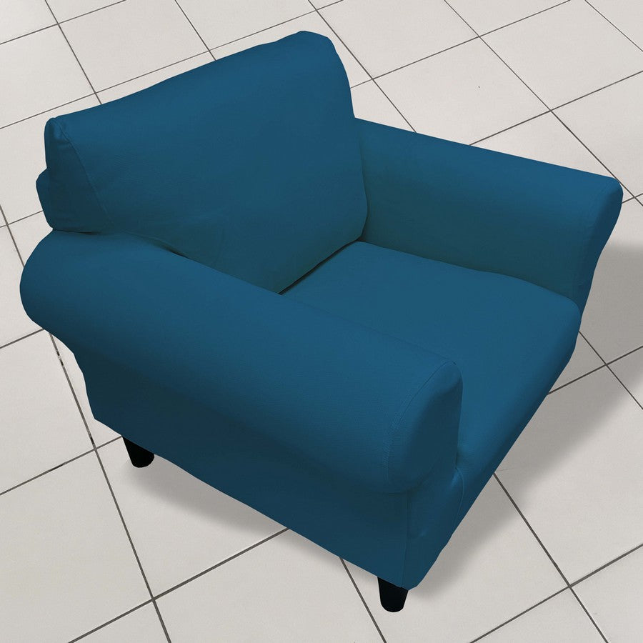 Honeycomb Fabric 1 Seater Armchair Couch Cover Deep Teal Color