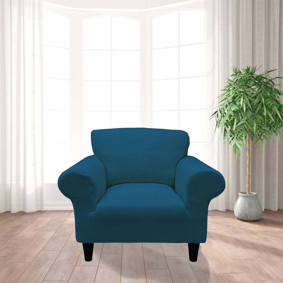 Honeycomb Fabric 1 Seater Armchair Couch Cover Deep Teal Color