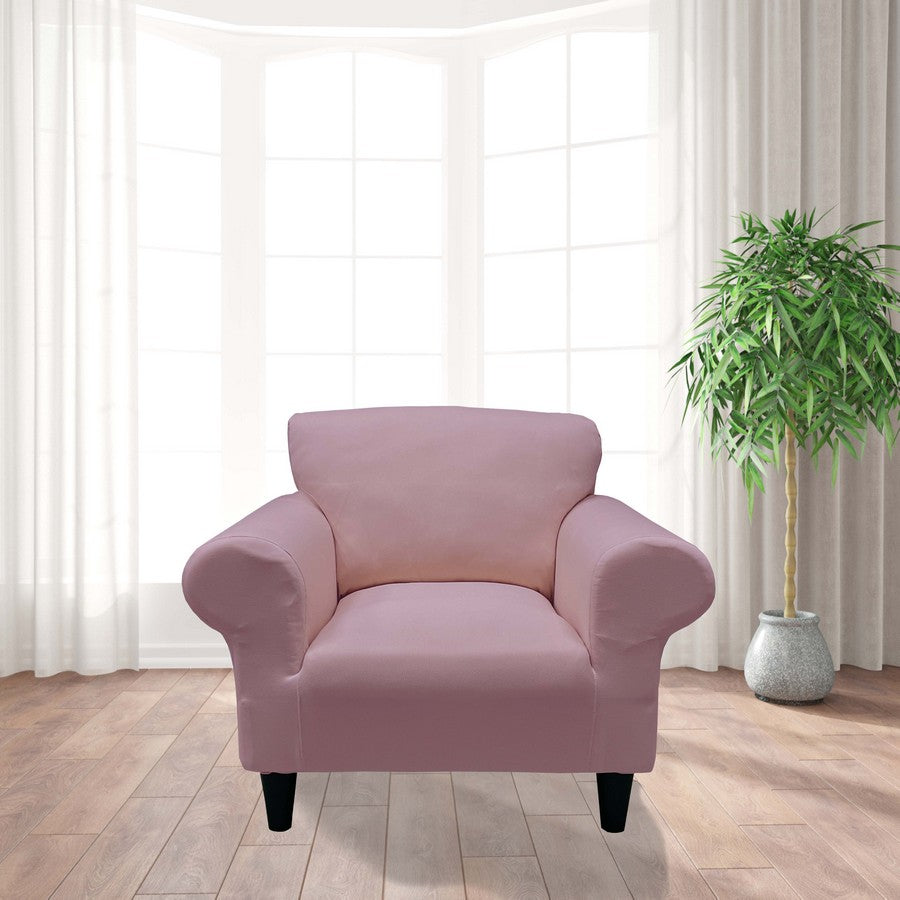 Honeycomb Fabric 1 Seater Armchair Couch Cover Dusty Pink Color