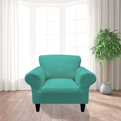 Honeycomb Fabric 1 Seater Armchair Couch Cover Water Green Color