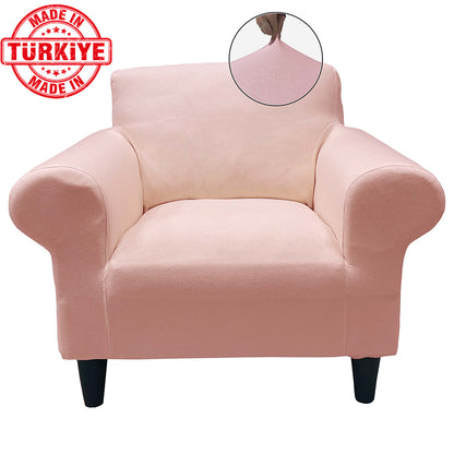 Our Cotton Fabric 1 Seater Armchair Couch Cover Dusty Light Pink Color