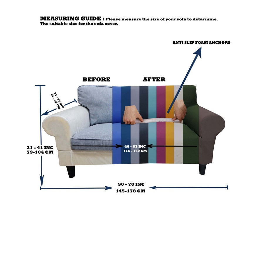 Honeycomb Fabric Loveseat Couch Cover Khaki Color